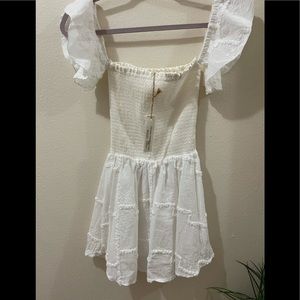 Ocean drive smocked ruffle Mini dress